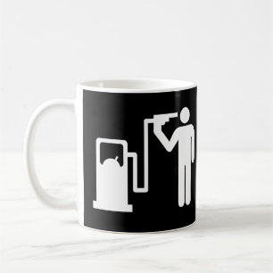 Självmord vid petrol kaffemugg