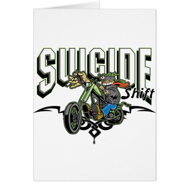 Självmordbiker Hälsningskort (Framsidan)