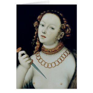 Självmordet av Lucretia, 1538 Hälsningskort