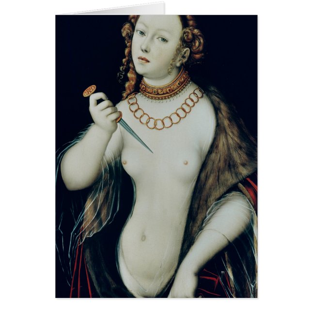 Självmordet av Lucretia, 1538 Hälsningskort (Framsidan)