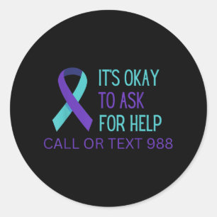 Självmordsförebyggande 988 Hotline Shirt 988 Suici Runt Klistermärke