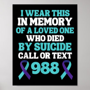 Självmordsförebyggande 988-hotline - Till minne av Poster