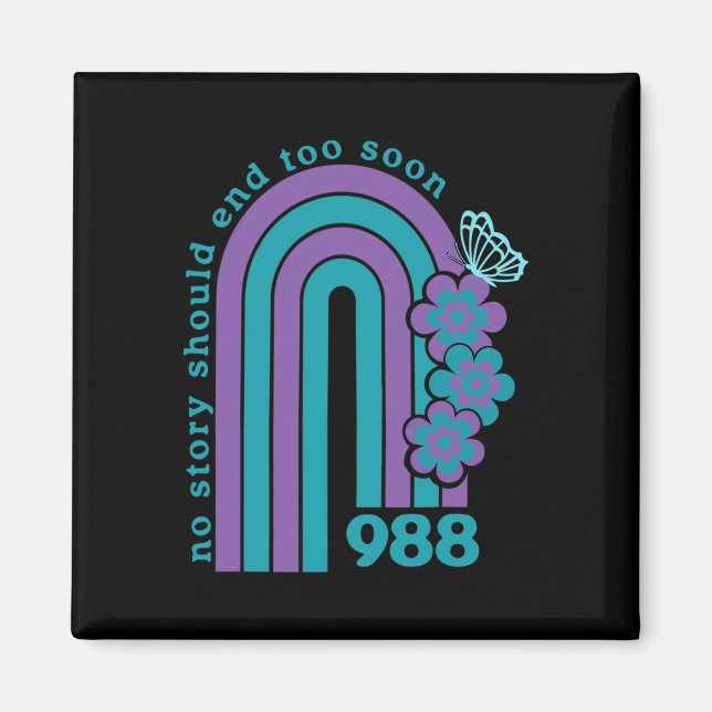 Självmordsförebyggande 988 Ingen historia får slut Magnet (Framsidan)