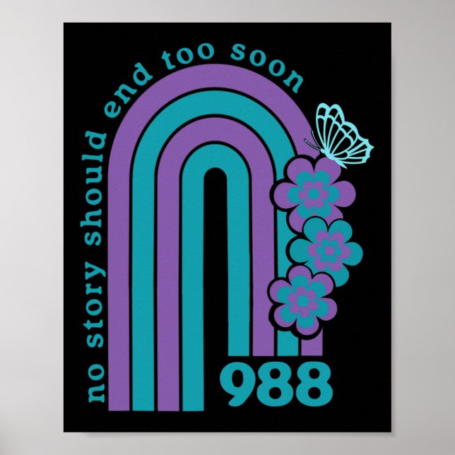 Självmordsförebyggande 988 Ingen historia får slut Poster (Framsidan)