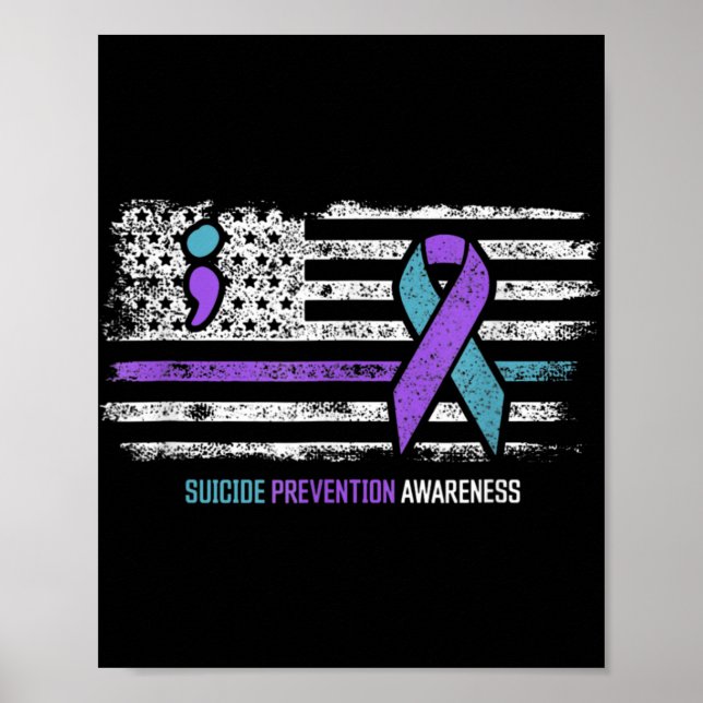 Självmordsförebyggande amerikansk Flagga Suicide A Poster (Framsidan)