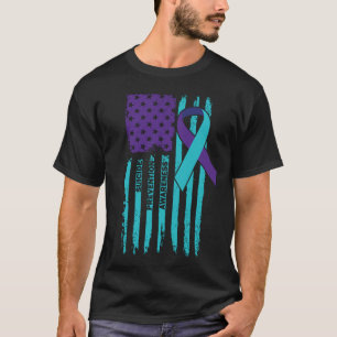 Självmordsförebyggande medvetande amerikanska Flag T Shirt