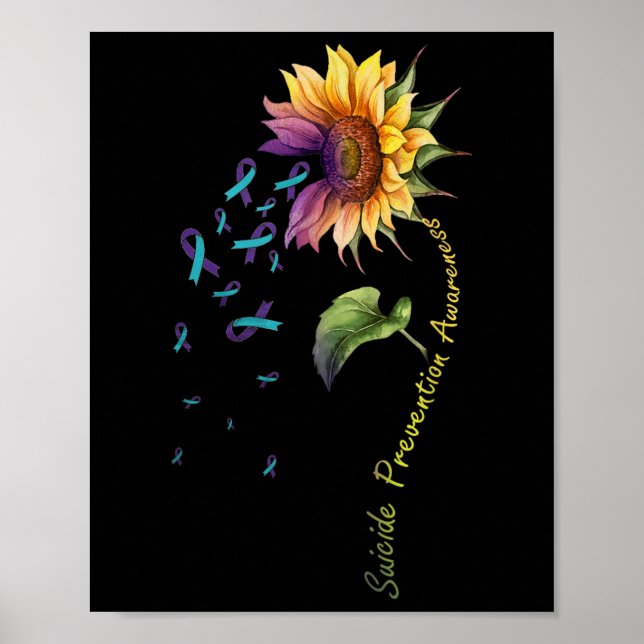 Självmordsförebyggande medvetande Solros Poster (Framsidan)