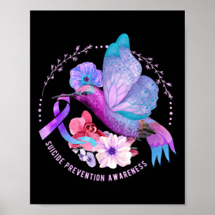 Självmordsförebyggande medvetandeband Butterfly Pu Poster