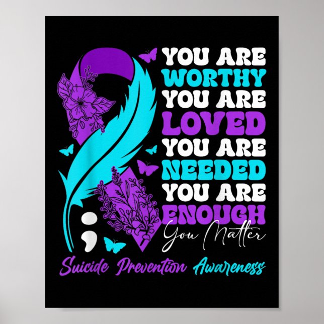 Självmordsförebyggande medvetandegörande Positiv m Poster (Framsidan)