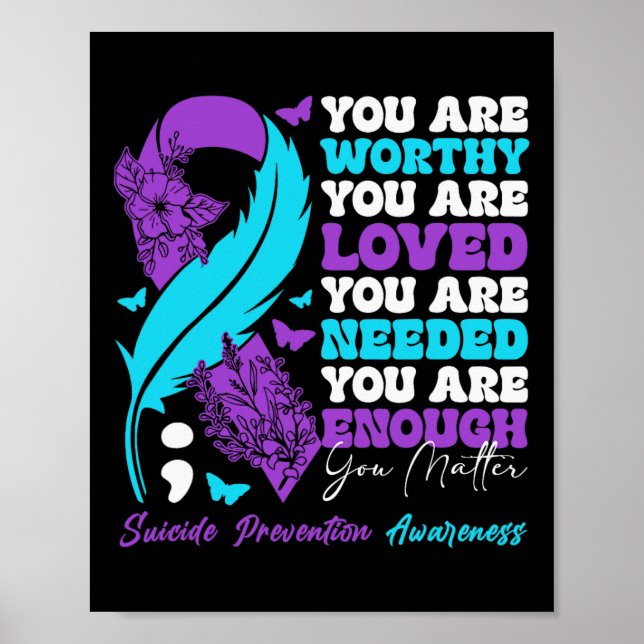 Självmordsförebyggande medvetandegörande Positiv m Poster (Framsidan)