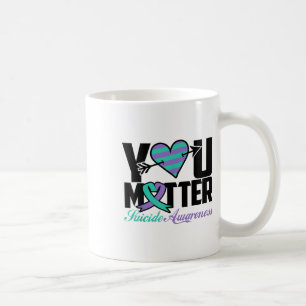 Självmordsförebyggande medvetandegörande Teal Lila Kaffemugg