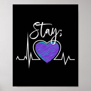 Självmordsförebyggande medvetandegrad Heartslag Se Poster