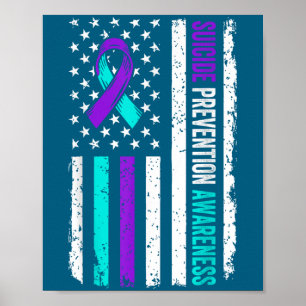 Självmordsförebyggande medvetandeskal American Fla Poster