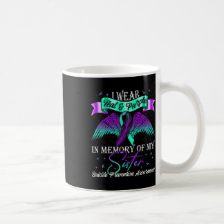 Självmordsförebyggande medvetenhet Bär Teal Lila F Kaffemugg