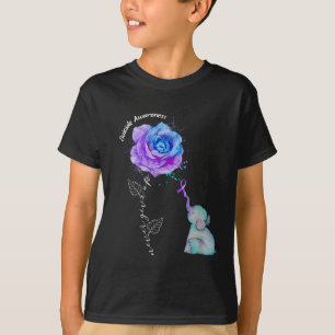 Självmordsförebyggande medvetenhet Blomma Elefant T Shirt