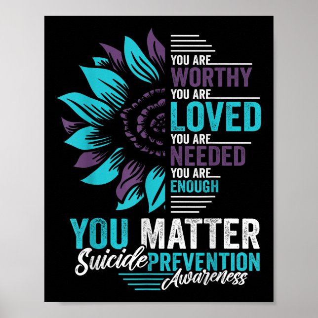 Självmordsförebyggande medvetenhet Du är värd att  Poster (Framsidan)