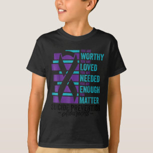 Självmordsförebyggande medvetenhet Du är värd att T Shirt
