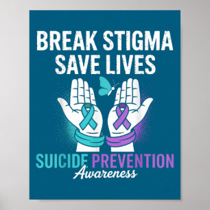Självmordsförebyggande stöd bryt stigma självmords poster