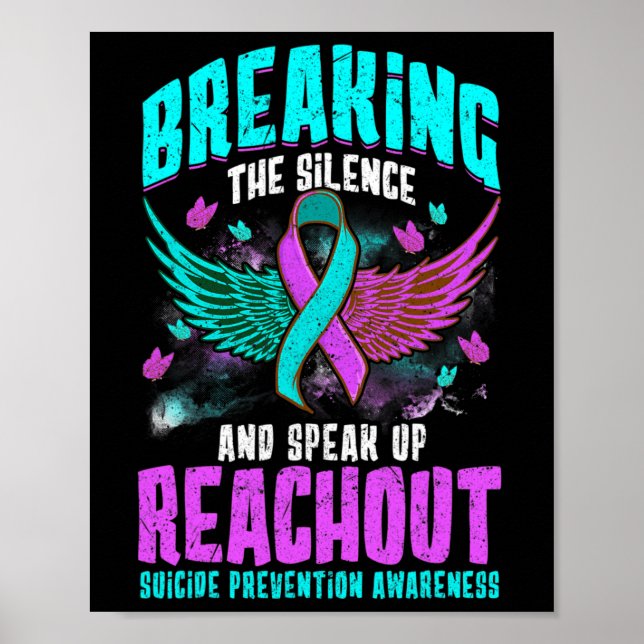 Självmordsförebyggande suicide Awareness Ribbon Poster (Framsidan)