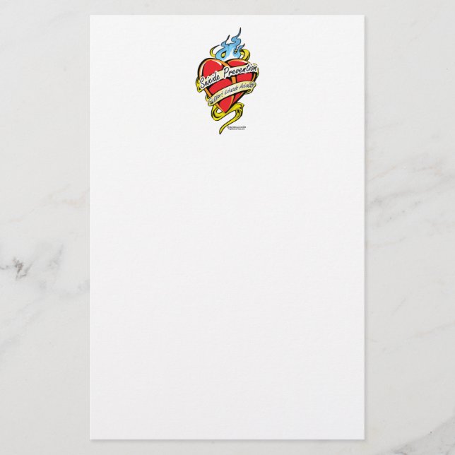 Självmordsförebyggande Tato Heart Brevpapper (Framsida)