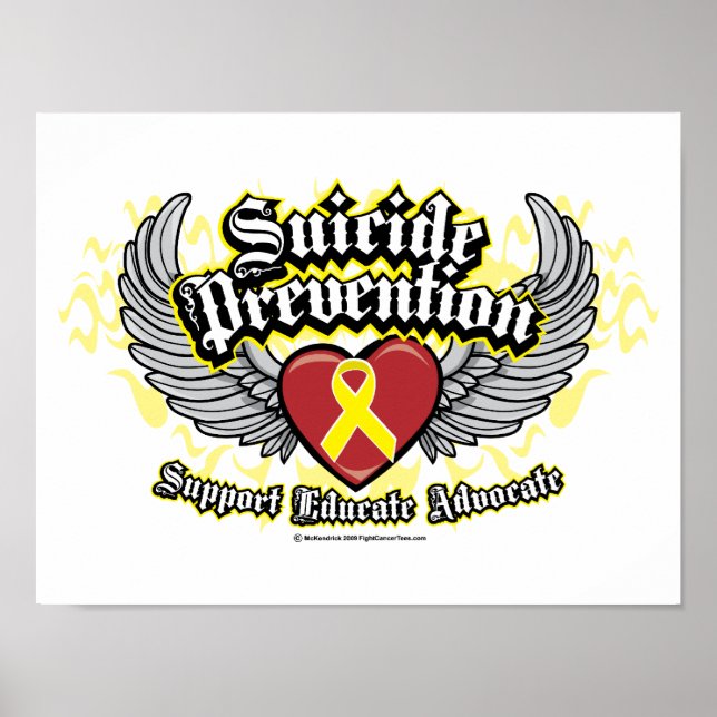 Självmordsförebyggande Vingar Poster (Framsidan)