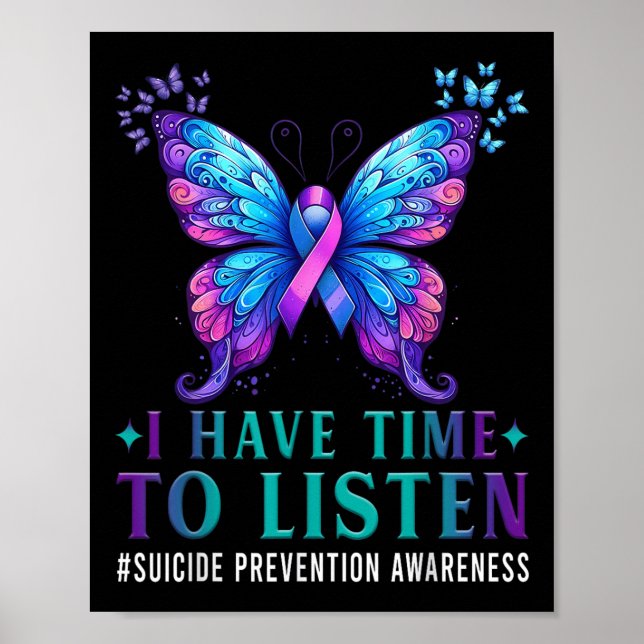 Självmordskänsla Jag har tid att lyssna på psykisk Poster (Framsidan)