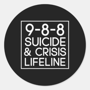 Självmordskris Lifeline 988 Runt Klistermärke