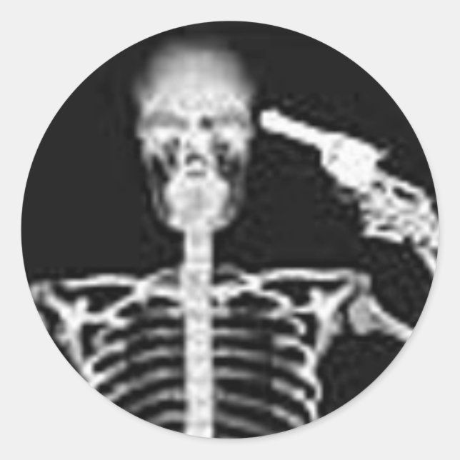 Självmordsmärke Runt Klistermärke (Framsida)