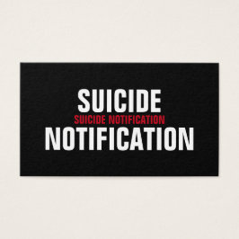 Självmordsmeddelande Visitkort