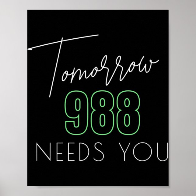 Självmordsmedvetande 988 - Förebyggande av självmo Poster (Framsidan)