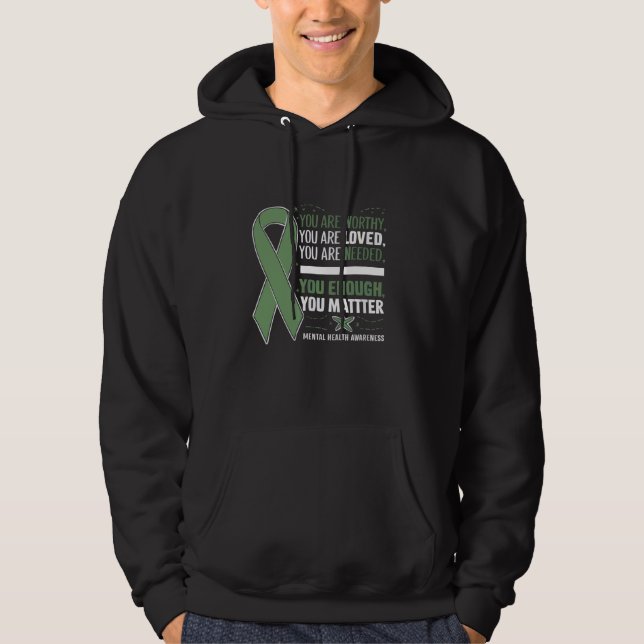 Självmordsmedvetande Depression Oro Psykisk hälsa Hoodie (Framsida)