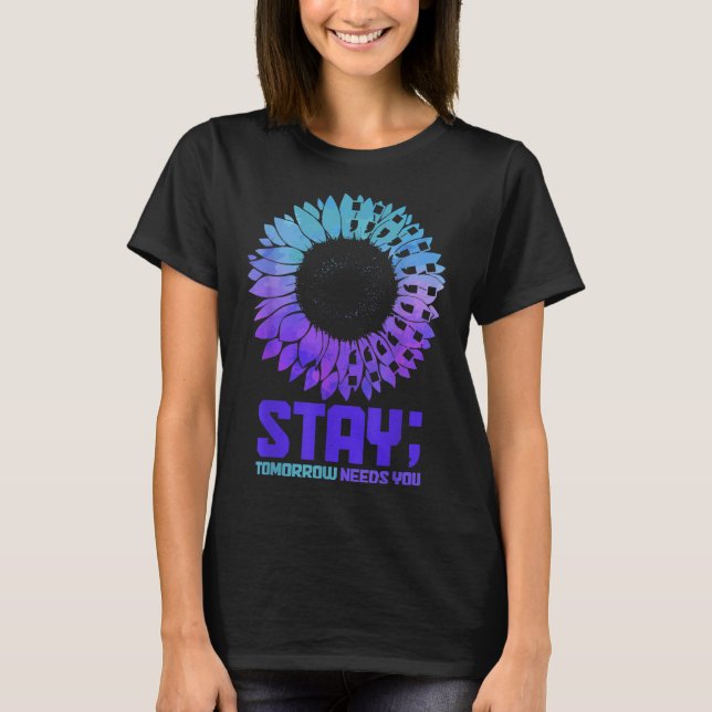 Självmordsmedvetande Månad Vistelse Psykisk hälsa T Shirt (Framsida)