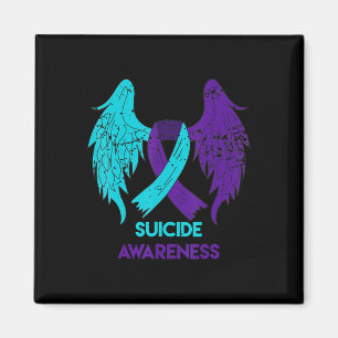 Självmordsmedvetande om Vingar och ribbon Teal och Magnet