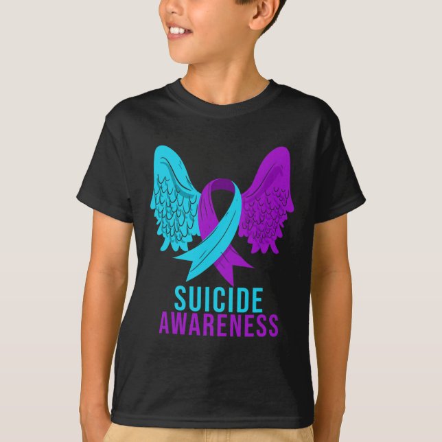 Självmordsmedvetande Ribbon Pental Health Depressi T Shirt (Framsida)