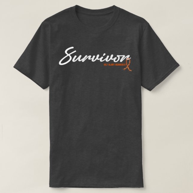 Självmordsmedvetande Survivor Glitter Ribbon Hope T Shirt (Design framsida)