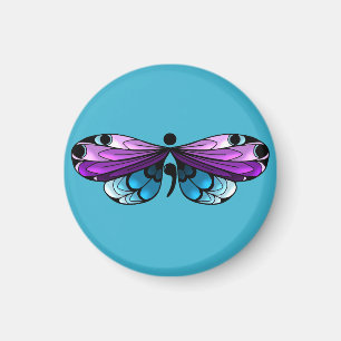 Självmordsmedvetandegörande Butterfly Semi Colon Magnet
