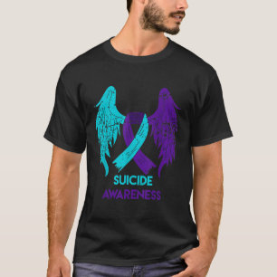Självmordsmedvetandegörande Shirt Vingar och Ribbo T