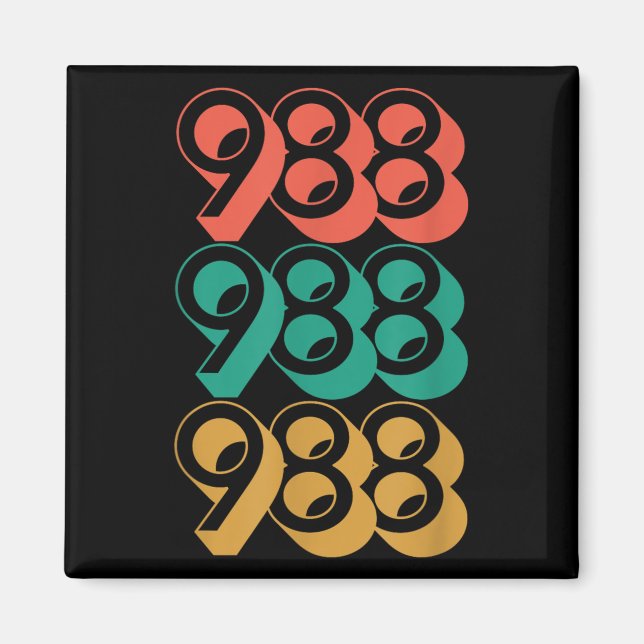 Självmordsmedvetenhet - 988 Shirt - Självmordsföre Magnet (Framsidan)