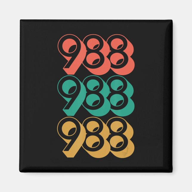 Självmordsmedvetenhet - 988 - Självmordsförebyggan Magnet (Framsidan)