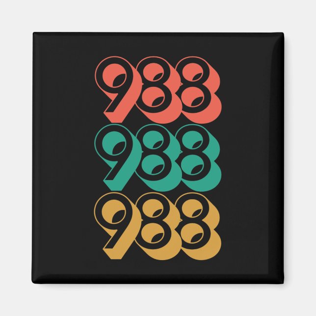 Självmordsmedvetenhet - 988 - Självmordsförebyggan Magnet (Framsidan)