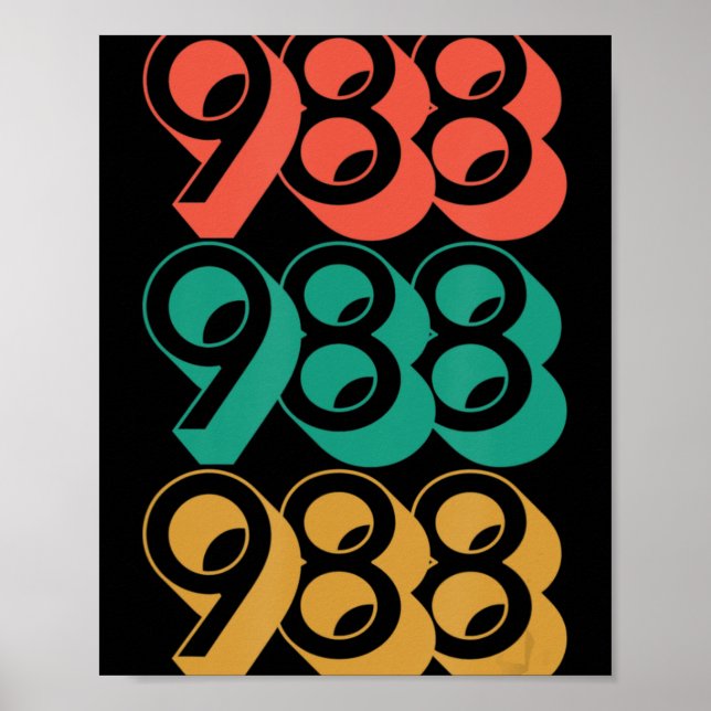 Självmordsmedvetenhet - 988 - Självmordsförebyggan Poster (Framsidan)