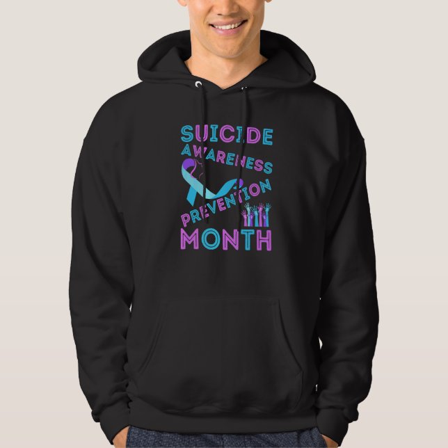 Självmordsmedvetenhet Förebyggande Regnbåge Hjarta Hoodie (Framsida)