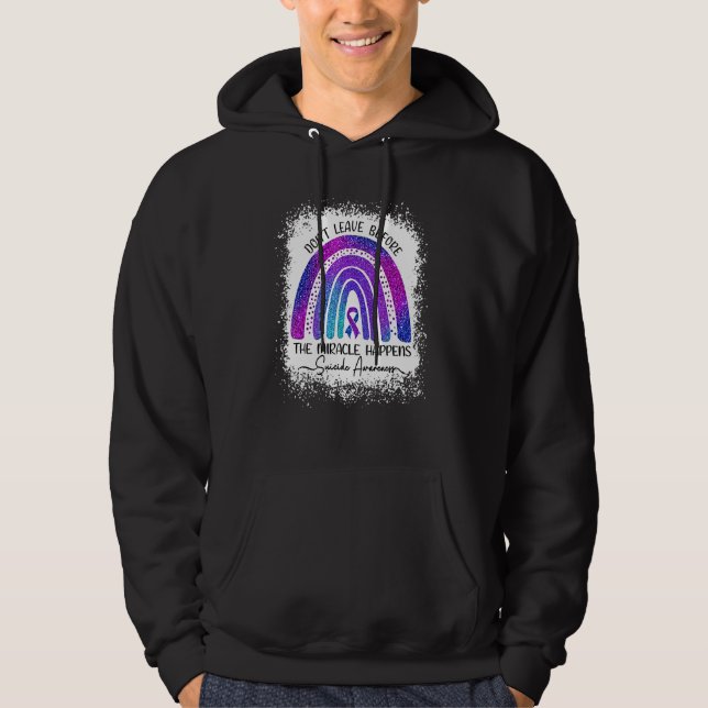 Självmordsmedvetenhet Regnbåge Lämna inte innan Mi Hoodie (Framsida)