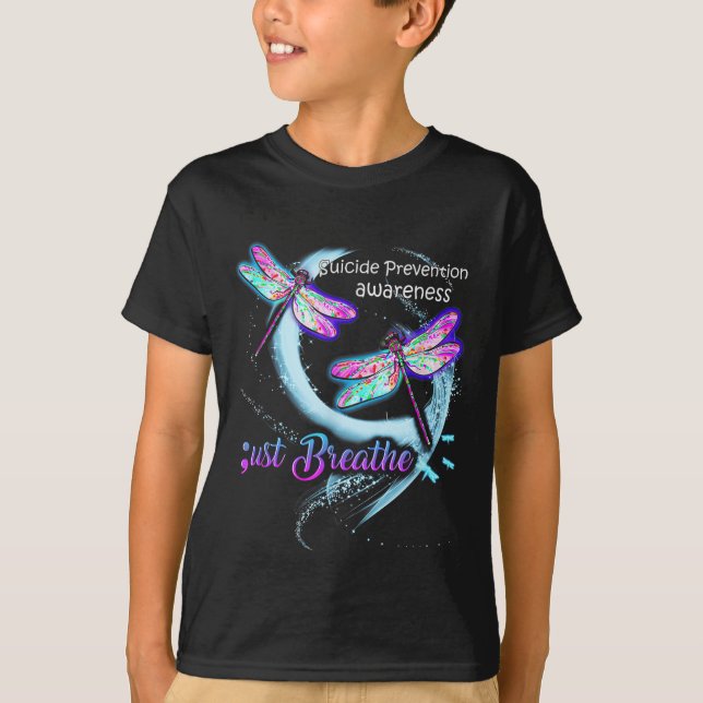 Självmordsmedvetenhet T-shirt Andas bara Självmord (Framsida)
