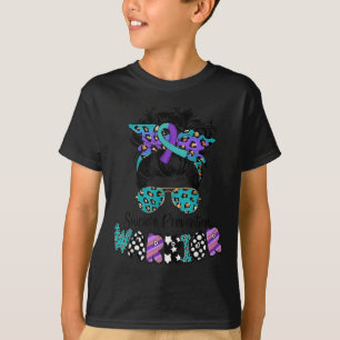 Självmordsmedvetenhet T-shirt Messy Bun Hår Självm