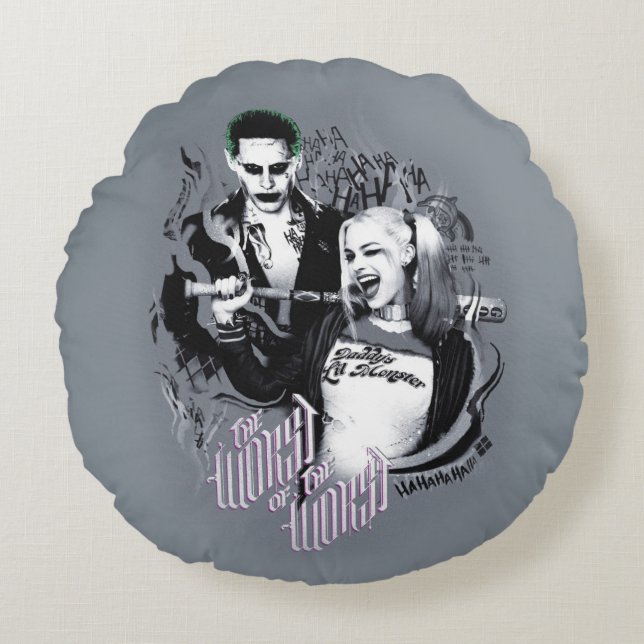 SjälvmordSquad | det värst av det värst Rund Kudde (Framsidan)