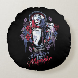 Självmordsquaden Harley Quinn Inked grafitti Rund Kudde