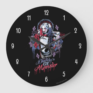 Självmordsquaden   Harley Quinn Inked grafitti Stor Klocka