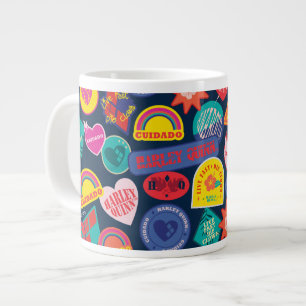 Självmordstorget Harley Quinn Badge Mönster Jumbo Mugg