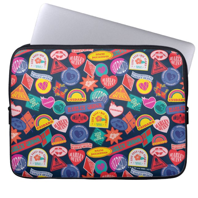 Självmordstorget | Harley Quinn Badge Mönster Laptop Fodral (Framsidan)